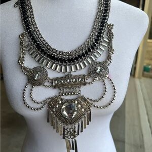 Elegant Silver Statement Necklace